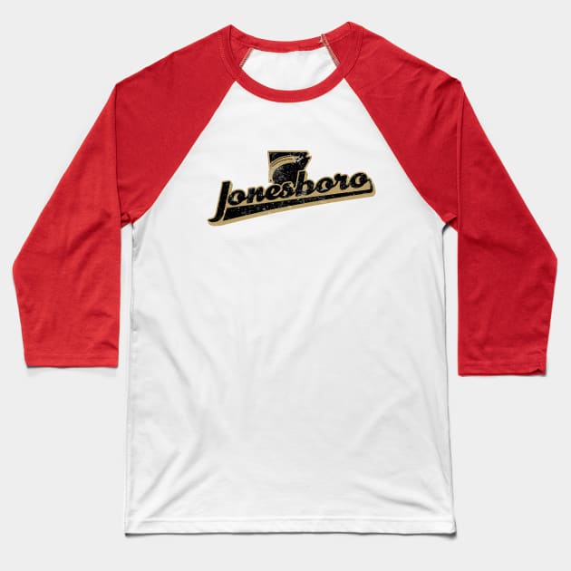 Jonesboro Retro Swash (Gold) Baseball T-Shirt by rt-shirts